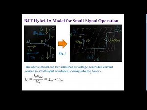 BJT Small Signal Model (Continuation) An easy way to understand Hybrid pi model and T Model