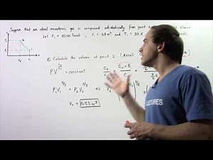 Adiabatic Compression of Monatomic Ideal Gas Example
