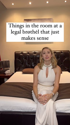 Catherine De Noire on Instagram: "This is what one of the larger rooms in the legal 💒 looks like. Yes, it’s more or less like a regular hotel room, with features like very thick walls, hidden panic buttons, and a see-through shower right next to the bed. Can you guess why that is? :) #fypシ #fyp #viral #manager #education #educational #interiordesign"