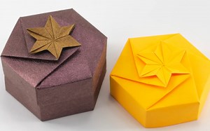 【折纸教程】简单又好看的六角星礼盒--Origami Hexagonal Gift Box Tutorial