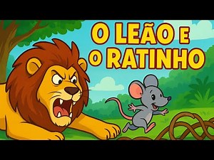 O Leão e o Ratinho 🦁🐭 Fábula Infantil com Moral da História | Vídeo Educativo para Crianças