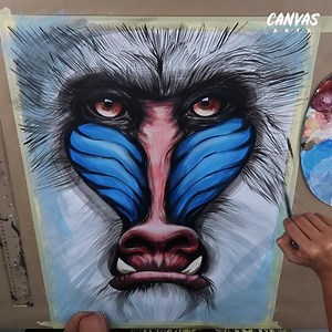 This Baboon is so handsome 😍 Such a good work of art! | Canvas Arts