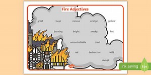 Fire Adjectives Word Mat