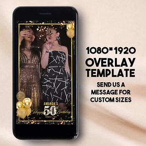 Black and Gold 360 Photo Booth Overlay 50th Birthday 360booth Overlay 1080x1920px Photobooth Template 360 Video Booth Golden Party Boomerang - Etsy