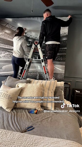 DIY Baseball Wall Mural Installation | Boys Bedroom Makeover