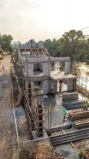 Riverside Family Villa Construction Progress #Shorts #Architecture #Construction #Villa