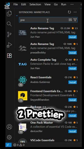 Top 3 VS code Extensions you need #vscode #developer #codingtips #shorts #devtips #codekit
