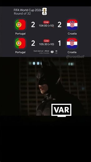 VAR Portugal 2-1 Croatia offside | #FIFAWorldCup2026