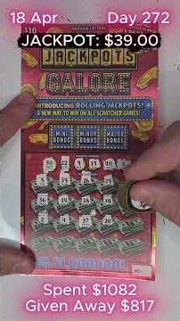 $10 Jackpot Galore Scratchers - Day 272 #lottery #scratchoff #scratchers