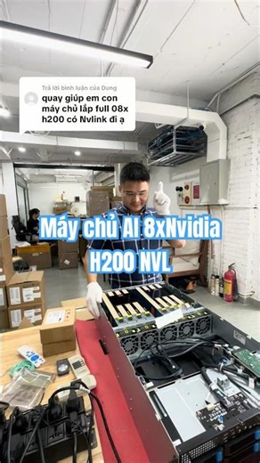 Cận cảnh máy chủ AI lắp full 8x card NVIDIA H200. Đố anh em giá của em nó là bao nhiêu?#shorts #gpu