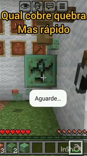 Qual cobre quebra mais rápido #minecraft #Minecraft pé