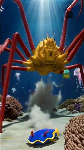 Deep Sea ALIEN Spider vs Tiny Slug! 😱 #animation