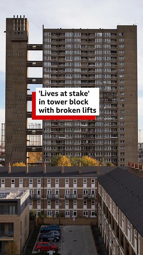 Residents in a noted brutalist tower block in east London have been stranded in their homes after the 26-storey building's two lifts stopped working. The Grade II listed Balfron Tower in Poplar has 146 flats and maisonettes, and is managed by property management company Way of Life, which has said it is investigating the situation. Some disabled people had "no option" but to leave their homes, neighbours said, because there was no safe way to get in and out. Tap the link in our bio for the full
