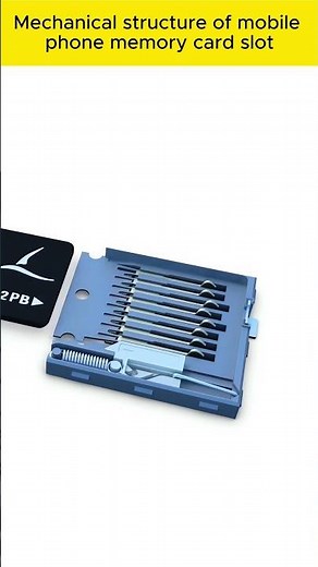 Mechanical Structure of SD card Slot #solidworks #cad #engineering #mechanical #mechanism #fusion360