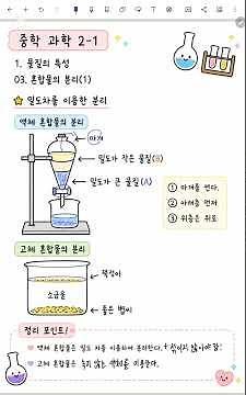 [중2 과학] 1학기_1단원_밀도 차를 이용한 분리 (고체, 액체 혼합물 분리)