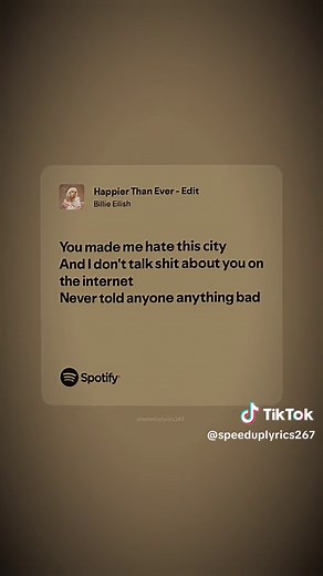Billie Eilish - Happier Than Ever (Speed Up Lyrics Edit)