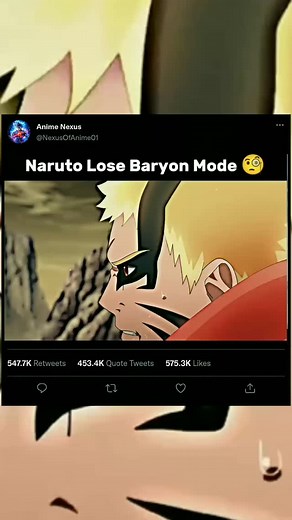2.6K reactions · 3 comments | Naruto Lose Baryon Mode #anime #follower #sasukeuchiha #shorts #boruto #narutoshippuden #subscribe #animeedit #naruto #fight #trending #facebook #viral #insta #tiktokviral | Anime Nexus | Facebook