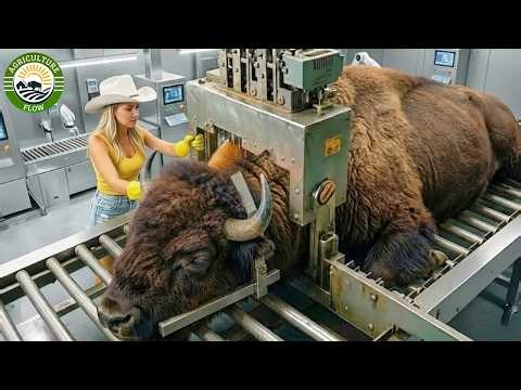 How American Farmers Raise & Process Millions of Bison | Inside a Massive Bison Meat Factory