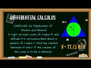 Differential Calculus (Feliciano and Uy) Exercise 3.6_Maxima and Minima_Cone in a Sphere