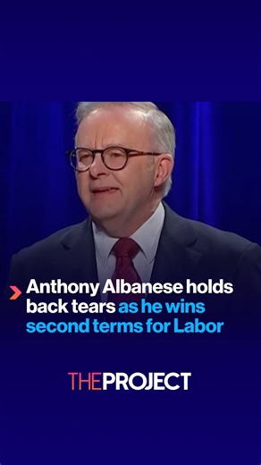 589K views · 13K reactions | Anthony Albanese has held back tears after his Labor government sailed to victory and claimed a second term, beating Peter Dutton's Liberal Party. | The Project | Facebook