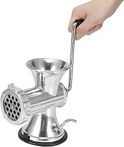 Manual Meat Grinder Hand Crank Meat Processor, Solid Aluminum Alloy Manual Meat Grinding Machine Sausage Stuffer Grinder, Multifunctional Meat Mincing Machine Home Kitchen Kit