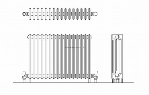 Cast Iron Radiator - Free CAD Drawings