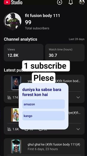 par is abar youtuber banne ka Sapna pura kar dena(#)fit fusion body 111(#)
