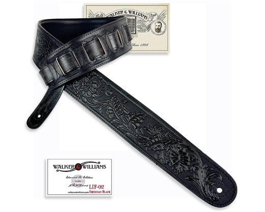 Black Leather Padded Guitar Strap: Sheridan Western Tooling - Etsy