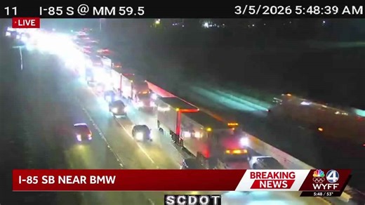 Tractor trailer crash causes major delays on I-85 SB near BMW