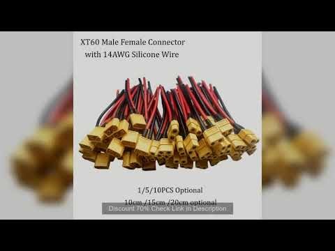 XT60 Male Female Connector Plug with Silicone Wire XT60 Connector Plug Cable Dual Extension Battery