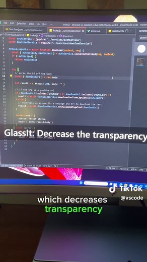 Glass It! #programming #vscode #techtok #codetok