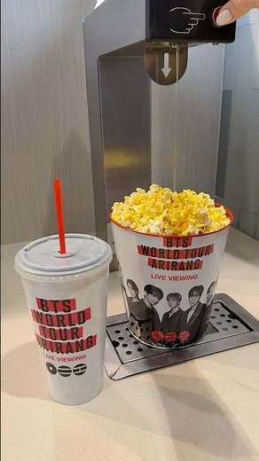 Our BTS WORLD TOUR ‘ARIRANG’ LIVE VIEWING merch is now available in theatres! 🍿