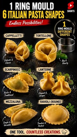 🔥 1 Ring Mould, 6 Stunning Italian Pasta Shapes! 🤯🍝