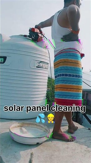 solar panel cleaning 🧹🧼 #music #construction #kite #solartips #rooftopsolar #solar #electrical