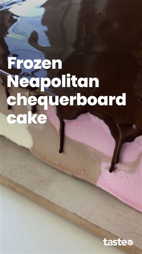 taste.com.au on Instagram: "With a few clever cuts, turn a classic family-sized tub of Neapolitan, malt biscuits and homemade ice magic into this stunning frozen cake. We’re calling it: this might just be our favourite dessert of the season! For the recipe, comment 'Recipe' below and we'll send the recipe to your DM's, or hit the link in our bio or Google ‘Taste frozen Neapolitan chequerboard cake’. Brought to you by @colessupermarkets Recipe by @michellesouthancooks #easydessert #icecreamcake #