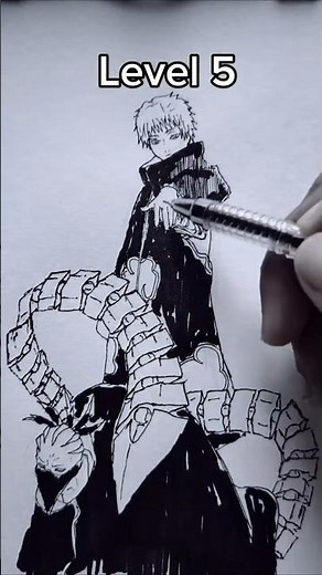 How to draw Sasori in different levels #drawing #anime #shorts