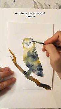 Easy owl tutorial with watercolor