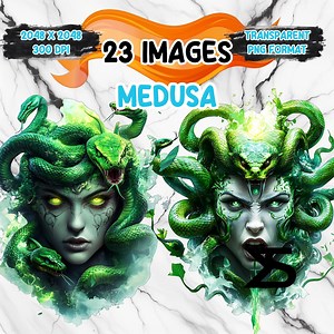 Watercolor Medusa PNG Image on Transparent Background, Digital Sticker/scrappbooking, Commercial Use, Instant Digital Download - Etsy