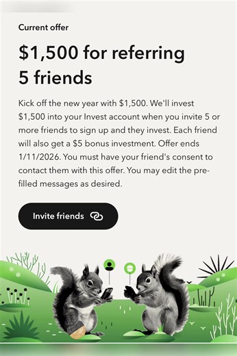 🌱 Acorns es una app que te ayuda a ahorrar e invertir automáticamente con pequeños montos. 📈 Tu dinero puede crecer con el tiempo gracias al interés compuesto. 🤝 Además, tiene un programa de referidos, donde puedes ganar invitando a otros. 🔒 Es confiable porque usa PLAID, una plataforma segura que protege y encripta tus datos bancarios. Tus inversiones están respaldadas por SIPC y las cuentas bancarias asociadas por FDIC. Puedes usarla solamente si lo deseas para generar ingresos con sus bon