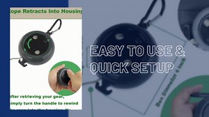 Retractable Bow Hoist for Treestands – 33ft Heavy Duty Paracord Rope, Compact & Tangle-Free Pull System with Carabiner Clip – Deer Hunting & Saddle Tree Stand Gear Accessories