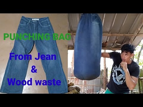 How to make PUNCHING BAG from OLD JEANS DIY