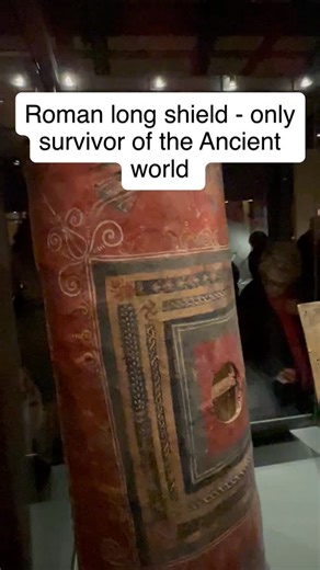 This incredible survival belongs to the Yale university art gallery, but it was briefly in London for the Roman soldiers exhibition in 2024 when I made this video. It is made of wood covered in leather, and was preserved in the dry atmosphere of the Syrian desert. It was originally flatter than it is now it has become warped slightly. Such a treat to see, a highlight of a real blockbuster exhibition. | City Tours - The London Spy