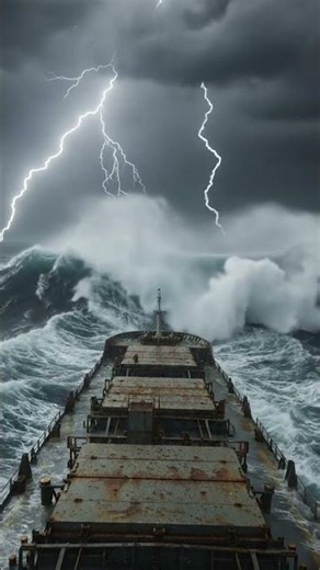 POV Cargo Ship vs 60ft Waves in Bermuda Triangle – Storm & Mystery at Sea!