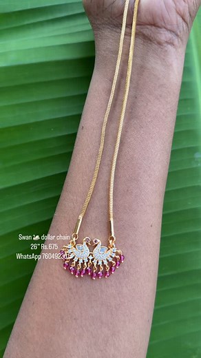 Ganga Collections on Instagram: "Swan dollar chain Code : 11903 #coimbatoregangacollections #gangacollections #gangacollectionskaramadai #gangafashionjewellerysaravanampatti #onegramgoldjewellery #imponjewels"