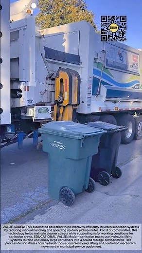 Automated Waste Collection Truck with Hydraulic Bin Lifter #9work