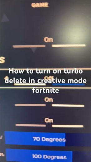 How to turn on turbo delete in creative mode fortnite