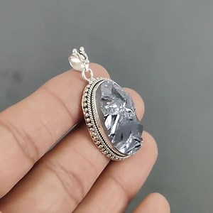 Handmade Shungite Rough Gemstone Pendant: 925 Sterling Silver Jewelry - Etsy