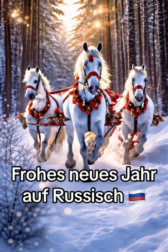 Frohes neues Jahr auf Russisch 🇷🇺 С Новым Годом, дорогие друзья и подписчики! С Новым Счастьем! ПустЬ сбываются мечты! Желаю вам успехов, удачи, достатка, здоровья, веселья и любви! За здоровье! 🗣️ S Nowym Godam, daragije druz'ja i pad-pi-schiki! S Nowym sschast'jem! Pust' sby-wajutsja metsch-ty! Shelaju wam uspechov, udatschi, dostatka, zdorow'ja, weselja i ljubwi! Za zdarov'je! 🇩🇪 Ein frohes neues Jahr, liebe Freunde und Abonnenten! Viel Glück im neuen Jahr! Mögen eure Träume in Erfüllung