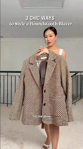 How to Style Houndstooth Blazer 🤎🤍 #ootd #grwmoutfit #outfitideas #stylingtips #fashionstyle