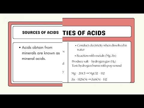 Acids, Bases and alkali |Unit.07 | Science| Grade.8| Topic: Acids